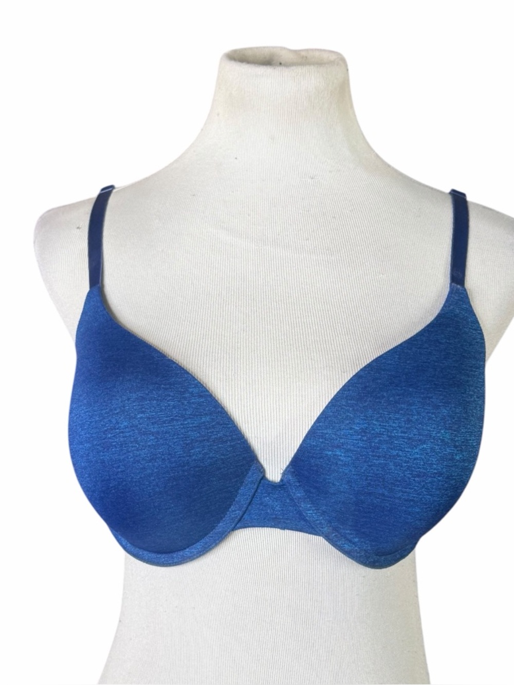 10/$25🦋 VS Blue Metallic Shine Convertible Uplift Semi Demi Bra - Size 36D - Picture 3 of 13